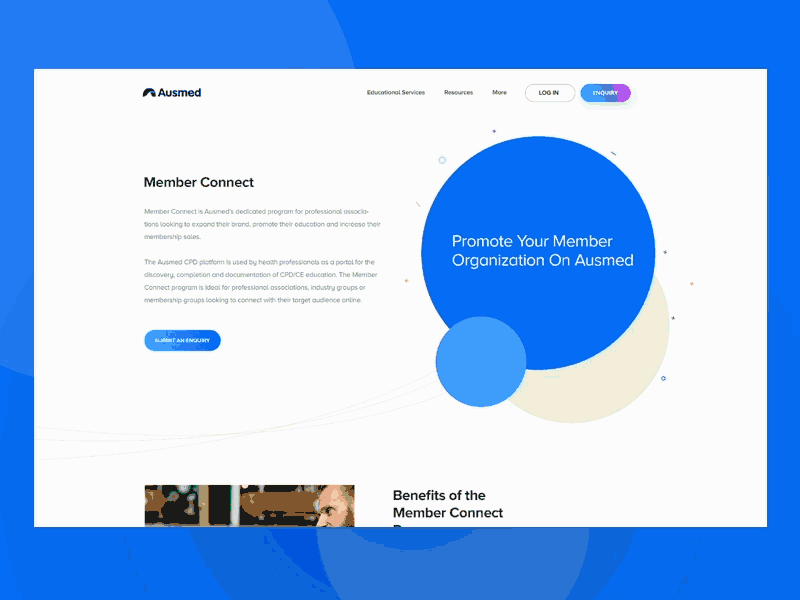 Member connect Ausmed education landing page