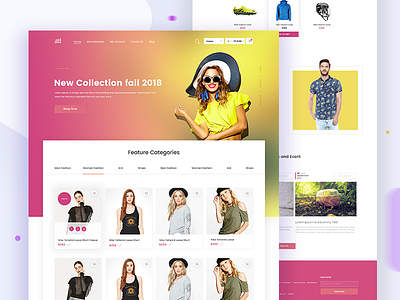 Ecommerce Home Page bag blog buy categories ecommerce ecommerce homepage ecommerce landing page fashion grid view list view new collection wishlist