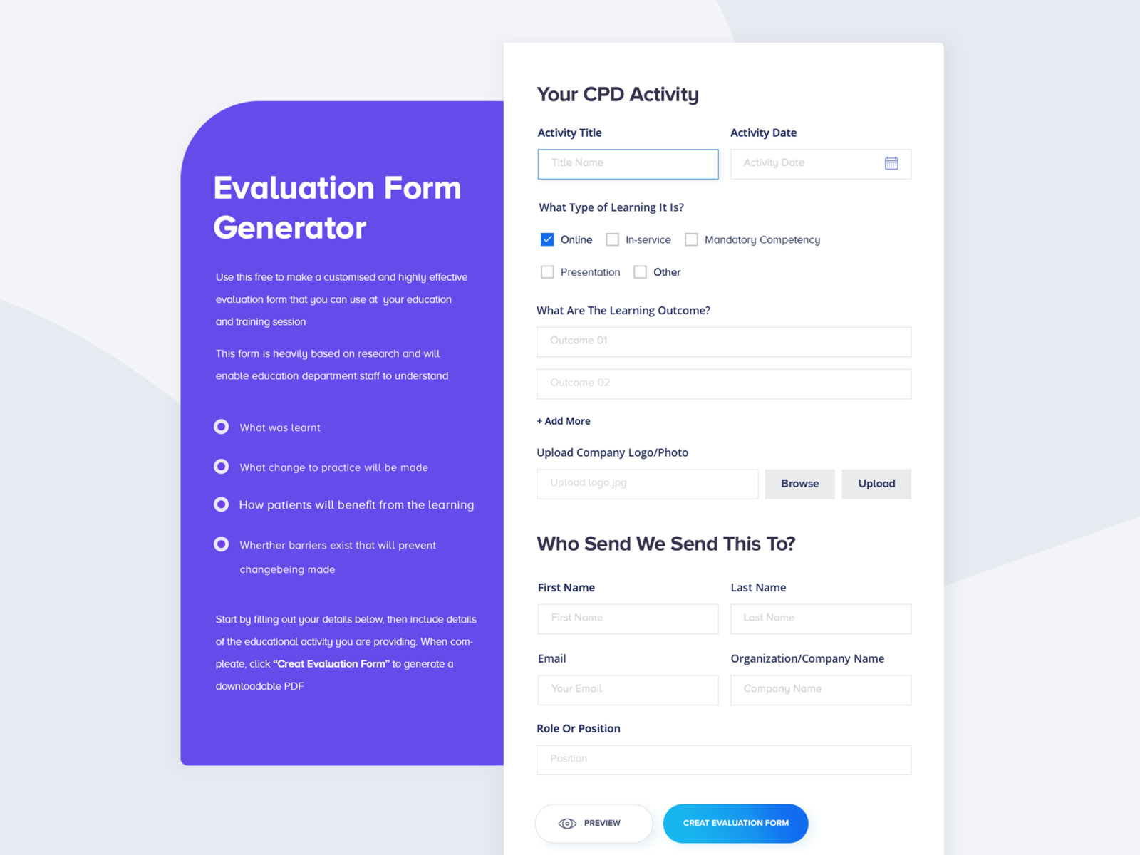 Evaluation Form Design by Shahidul Islam Shishir on Dribbble