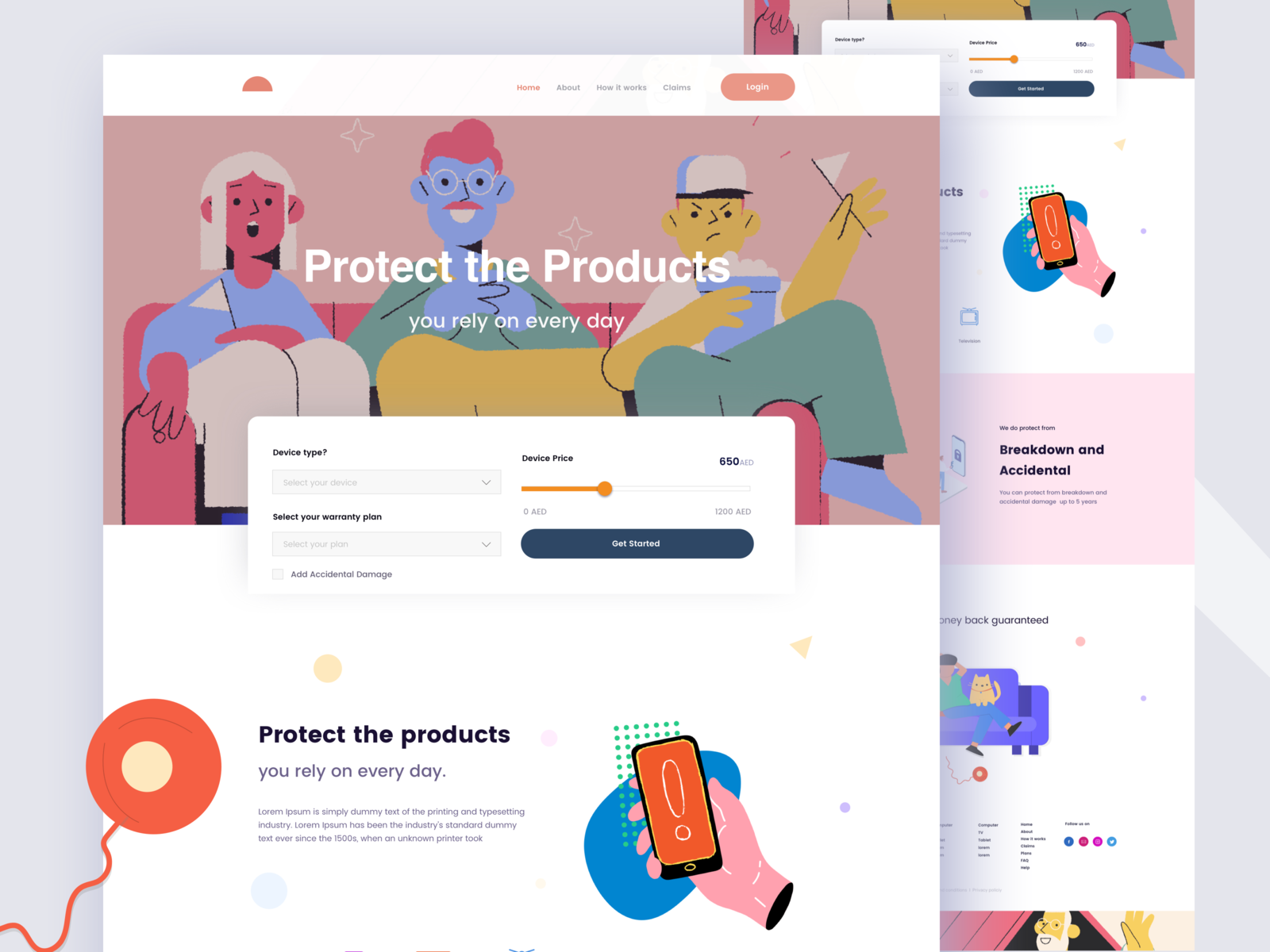 Warranty Product Home page by Shahidul Islam Shishir on Dribbble