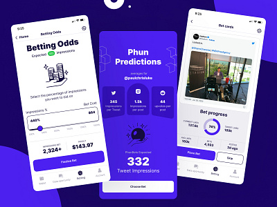 Social Betting App app betting mobile prototyping ui ux