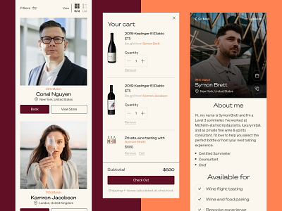 Wine Tastemakers App app cards prototyping store ui ux wine