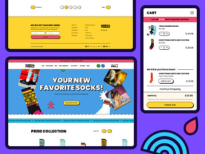 GumballPoodle colourful design pride product page prototyping socks ui ux web web design