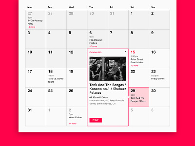 Events Calendar calendar design events graphic interactive typography ui ux