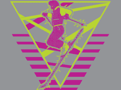 Coozie for 80's Ski Party 80s halftone illustration