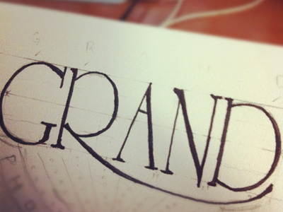 GRAND lettering for client logo hand drawn lettering typography