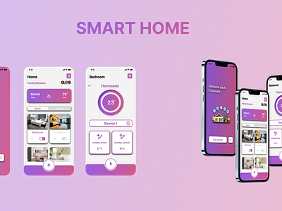 Smart Home app branding design figma graphic design illustration logo mobile smart home ui ui design ux ux design vector
