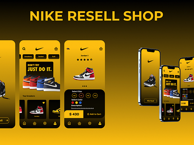 Nike shop animation app app mobile branding design ecommerce figma illustration logo nike resell shop ui ux vector