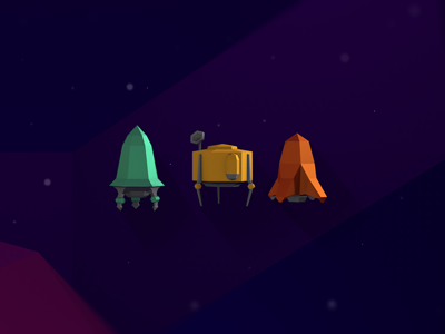 Spaceship 3d game low poly space