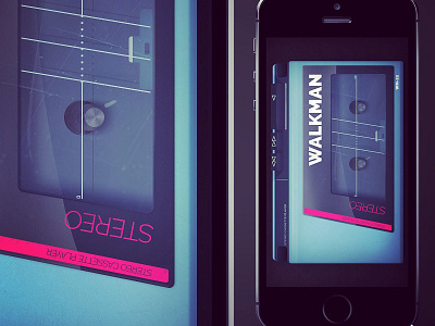Walkman app interface music photoshop retro
