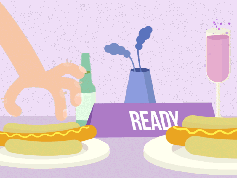 diner is ready! animation diner hotdog lunch motion ready reserved