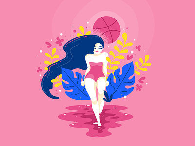 Hello Dribbble! character debut illustration vector