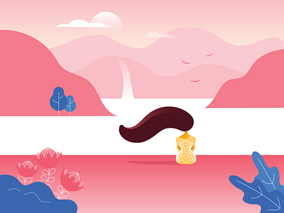 Escape character design gradient illustration landscape vector