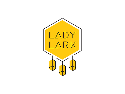 Lady Lark Logo branding design dreamcatcher graphic design logo logo design logoform yellow