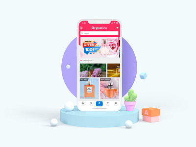 Online perfume app graphic design ui