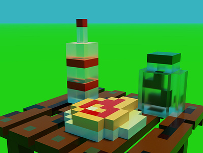 Russian meal voxel art