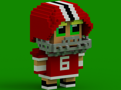 Voxel american footbal player