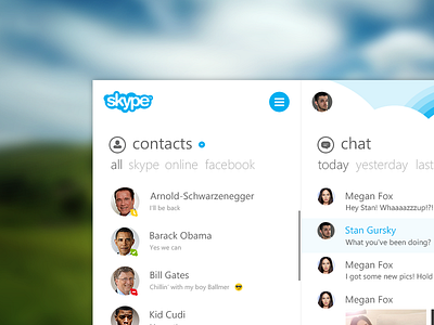 Skype Desktop Modern/Flat UI Concept client concept desktop flat metro microsoft modern redesign skype ui windows