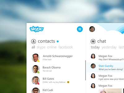 Skype Desktop Modern/Flat UI Concept