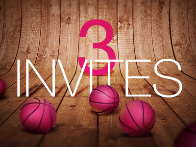 3 dribbble invites to give away 3 balls dribbble giveaway invitation invite pink three wood