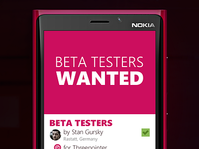 Threepointer Beta Testers Wanted app beta dribbble metro microsoft nokia threepointer unofficial windows phone