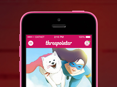 Threepointer for iOS (2nd variant) - case study app apple case study dribbble flat ios iphone threepointer windows phone