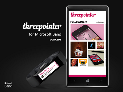 Microsoft Band - Threepointer Concept fitness tracker microsoft band small screen smartwatch threepointer ui wearables windows phone