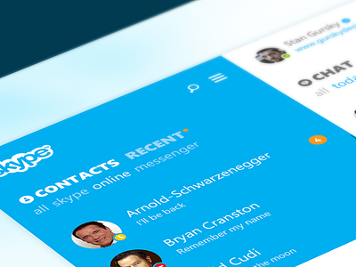 Skype re-redesign sneak peek chat concept desktop flat metro modern redesign skype ui windows