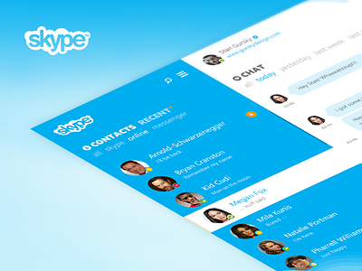 Skype re-redesign chat view bold chat concept desktop flat metro modern redesign skype ui ux windows