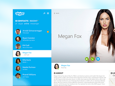 Skype Profile re-redesign bold concept desktop flat metro modern profile redesign skype ui ux windows