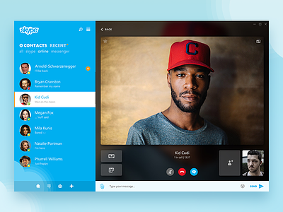 Videocall - Skype re-redesign app concept desktop new redesign skype ui uwa ux videocall windows