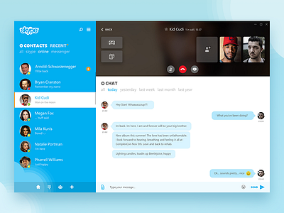 Videocall + Chat - Skype re-redesign