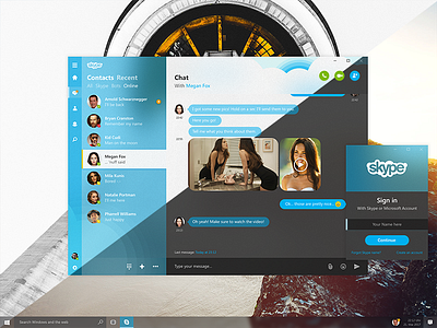 Skype Chat - Fluent Design (Dark mode)