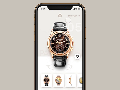 The Watcher - Navigation (Pager/Slider) animation app concept design interaction ios luxury navigation pager parallax patek philippe protopie prototype slider ui ux watches
