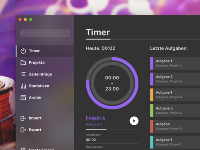 Tyme - Concept (Desktop) app concept flat mac os x progress bar redesign time tracker ui ux