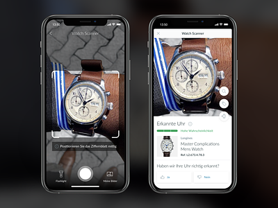 Chrono24 - Watch Scanner ai android app apple artificial intelligence chrono24 design google ios luxury scanner ui ux watches