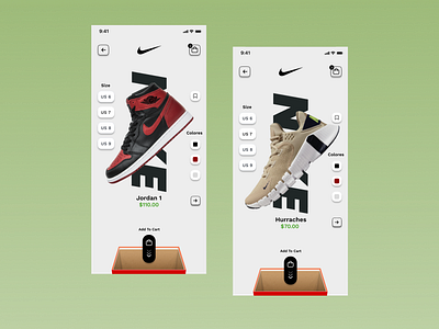 Nike Shoe App UI Design