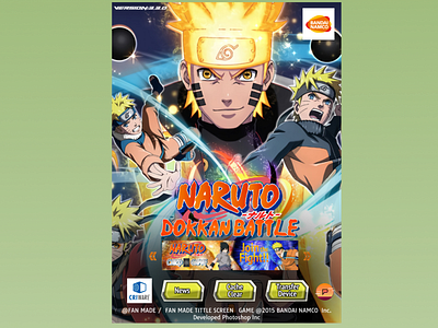 Naruto Dokkan Battle UI Title Screen (DBZ Remake Art) app branding design graphic design illustration ui