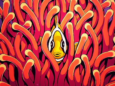 Inner Peace - Part 1 bright colours colourful coral digital art digital painting drawing fish graphic design illustration nemo orange photoshop