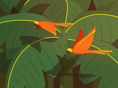 OASIS art birds digital drawing illustration illustrator lines painting trees vector wacom