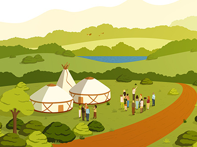 Ecosystem Restoration Camps art character design drawing hurt illustration illustrator landcsape nature vector