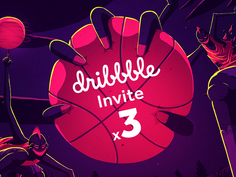 Dribbble Invites x3! debut debuts draft dribbble gif invitation invitations invite invites shots