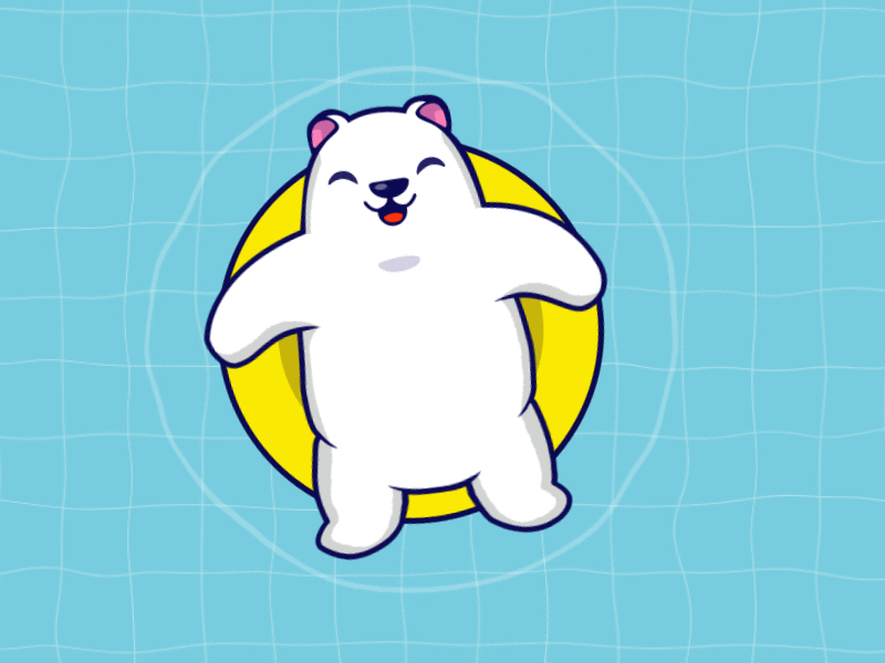 Relaxing Bear 2d animation bear cute illustration relaxing summer swimming