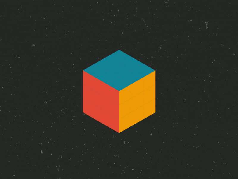 The Cube animation cube cyan illustration red rubik yellow