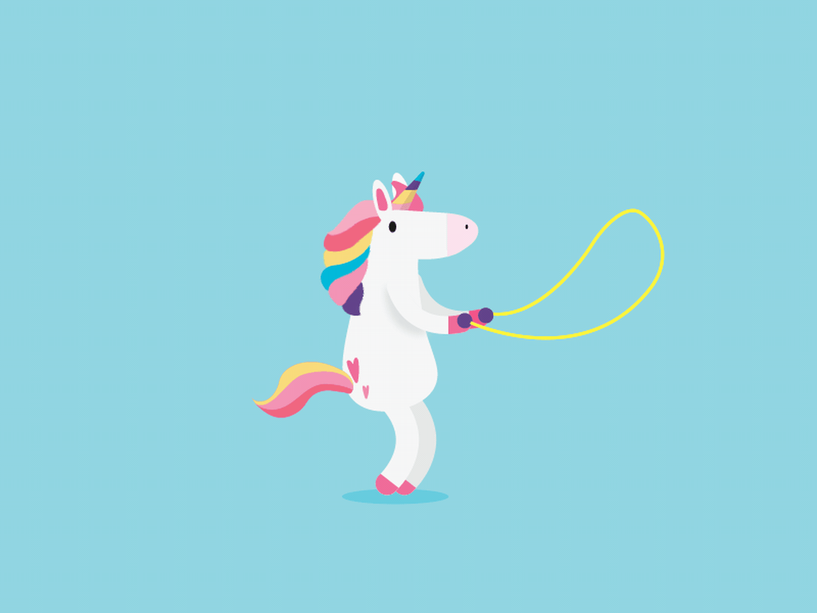 Skipping Unicorn 🦄🌈🍭 animation cute gif illustration jump rope skipping unicorn