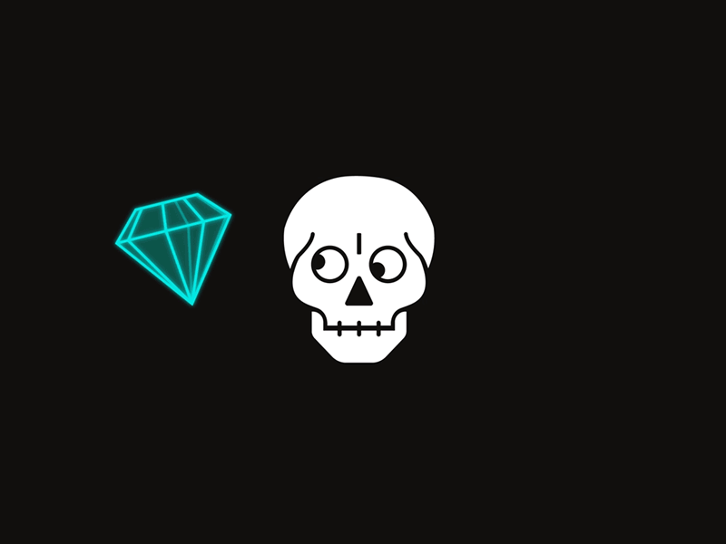 Tick Tock Skull animation diamond illustration skull sparkling ticktock