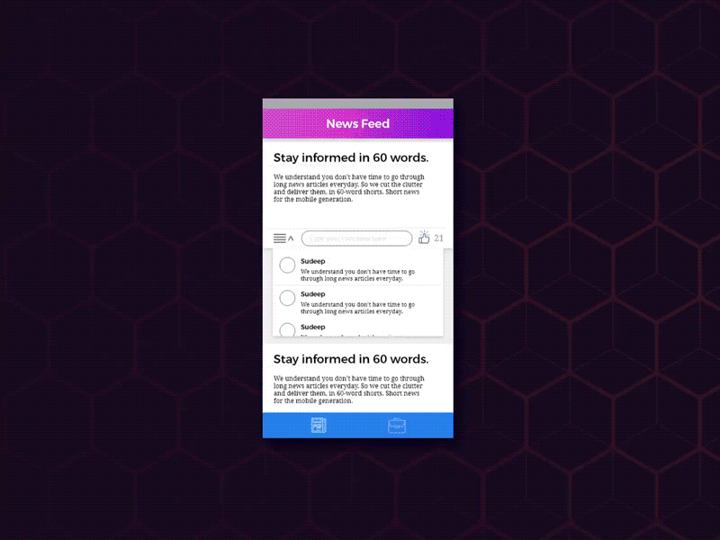 Hyper-local NEWS UI & Interaction animation design news newsfeed ui ux