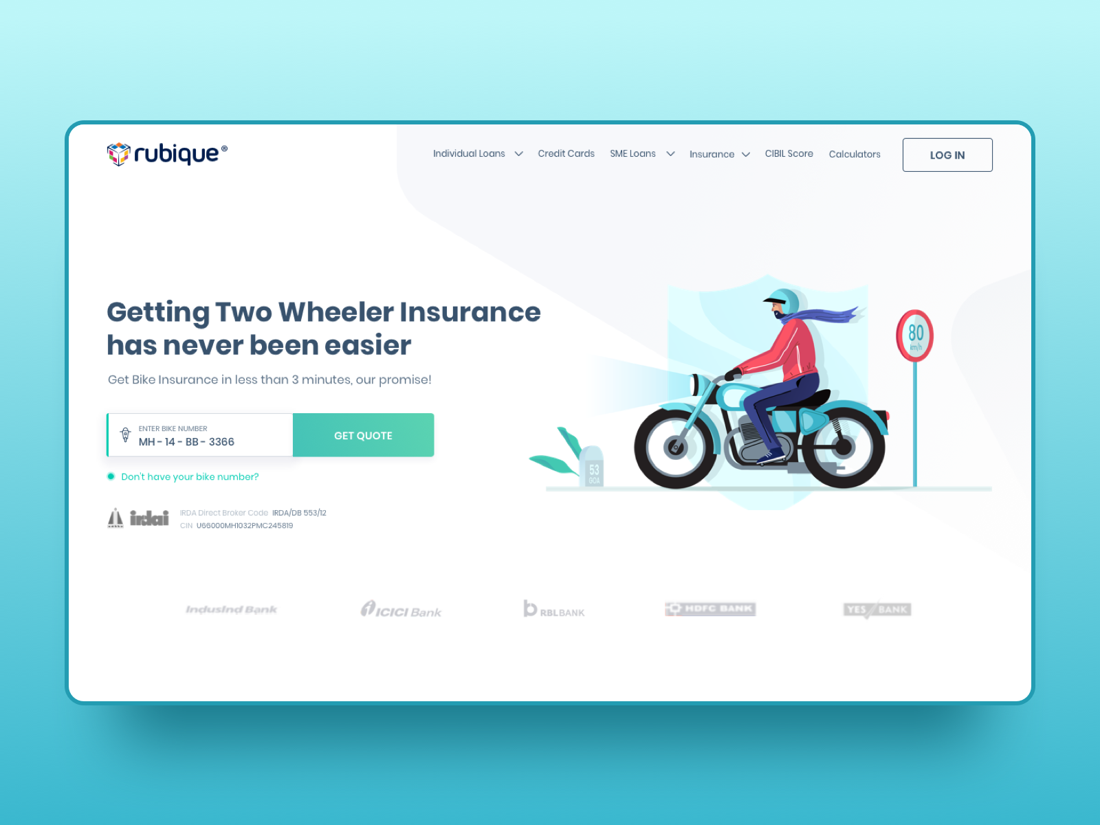 Two Wheeler Insurance UI Design by ProRajat for ProCreator Global