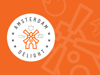 Amsterdam Delight amsterdam cheese delight dutch light logo orange red tulip windmill xxx