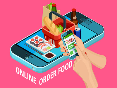 Online Food Order - Illustrator branding design illustration illustrator ui ux vector